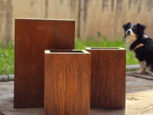 Corten plieno vazonas Cube S 40x40x40 cm.